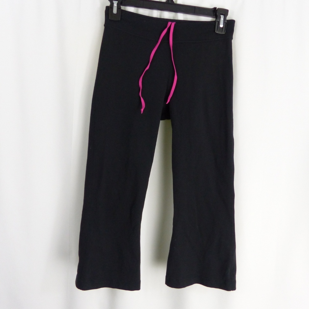 Lululemon Black Crop Carpi Black Dance Pink Drawst